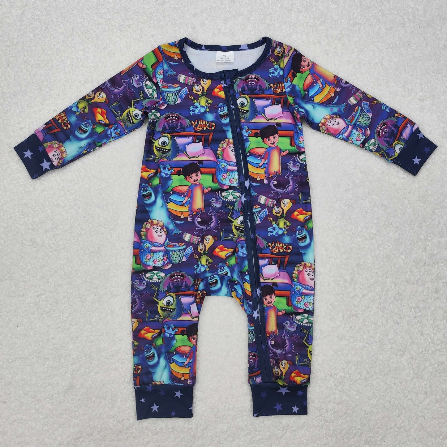 LR2164 western little girl cartoon boy romper 202501 sibling RTS