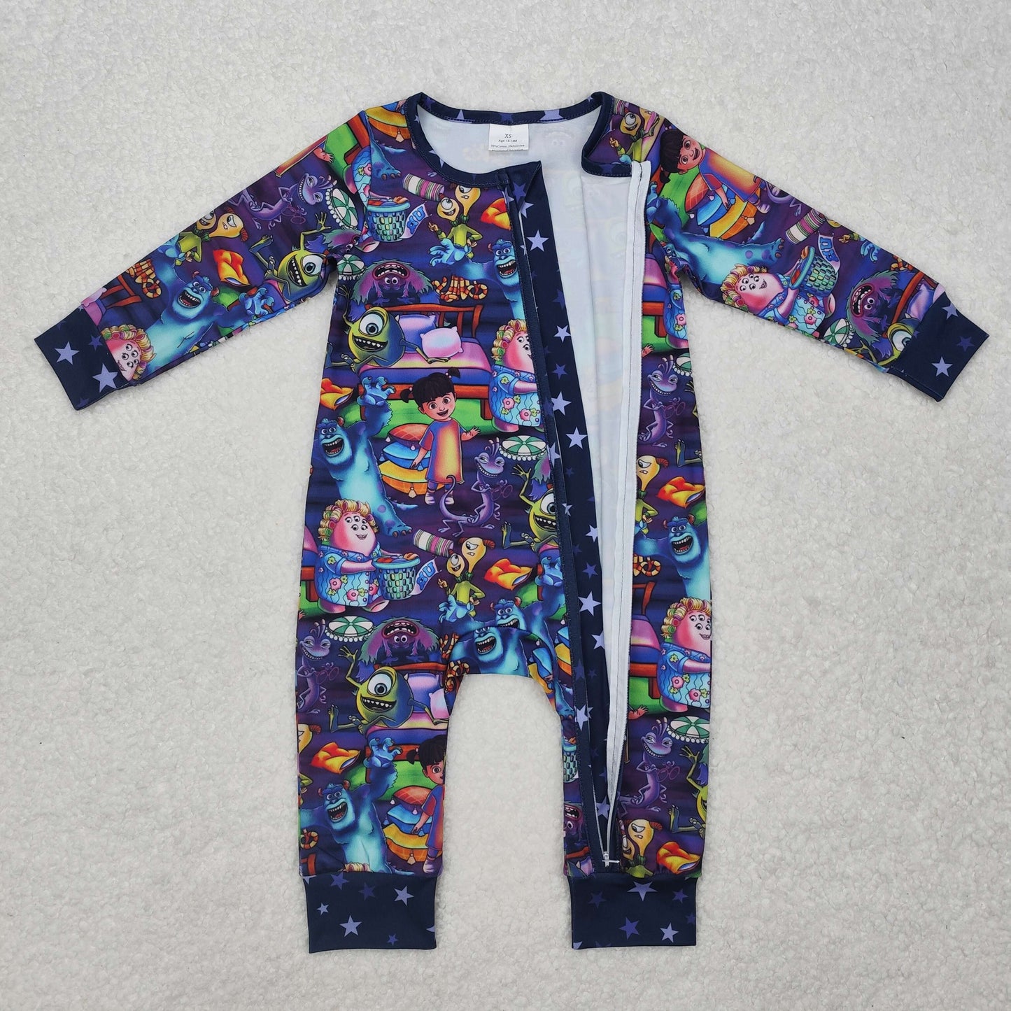 LR2164 western little girl cartoon boy romper 202501 sibling RTS