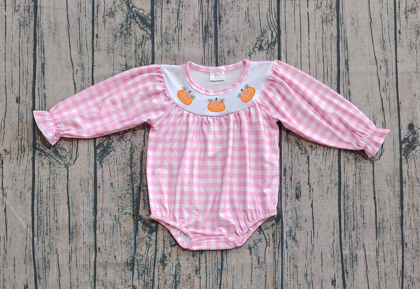 LR2181 Halloween pumpkin smocked girl romper 202503 preorders