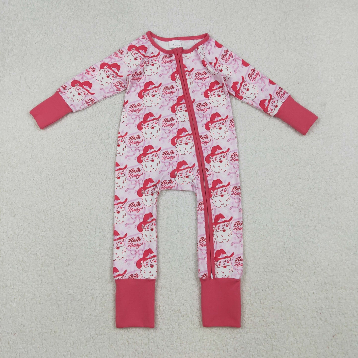 LR2243 howdy Christmas santa girl summer romper 202510 RTS
