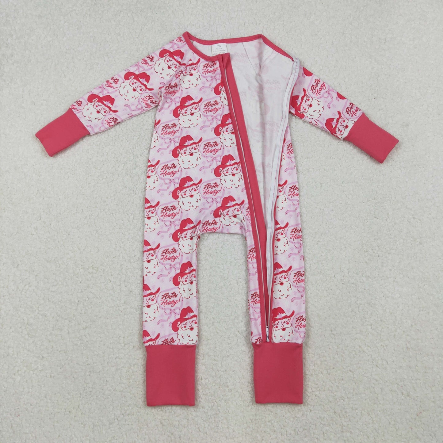 LR2243 howdy Christmas santa girl summer romper 202510 RTS
