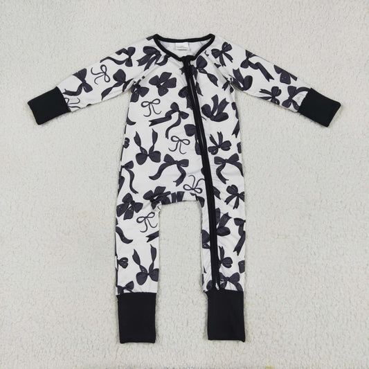 LR2253 bow black girl summer romper 202506 RTS
