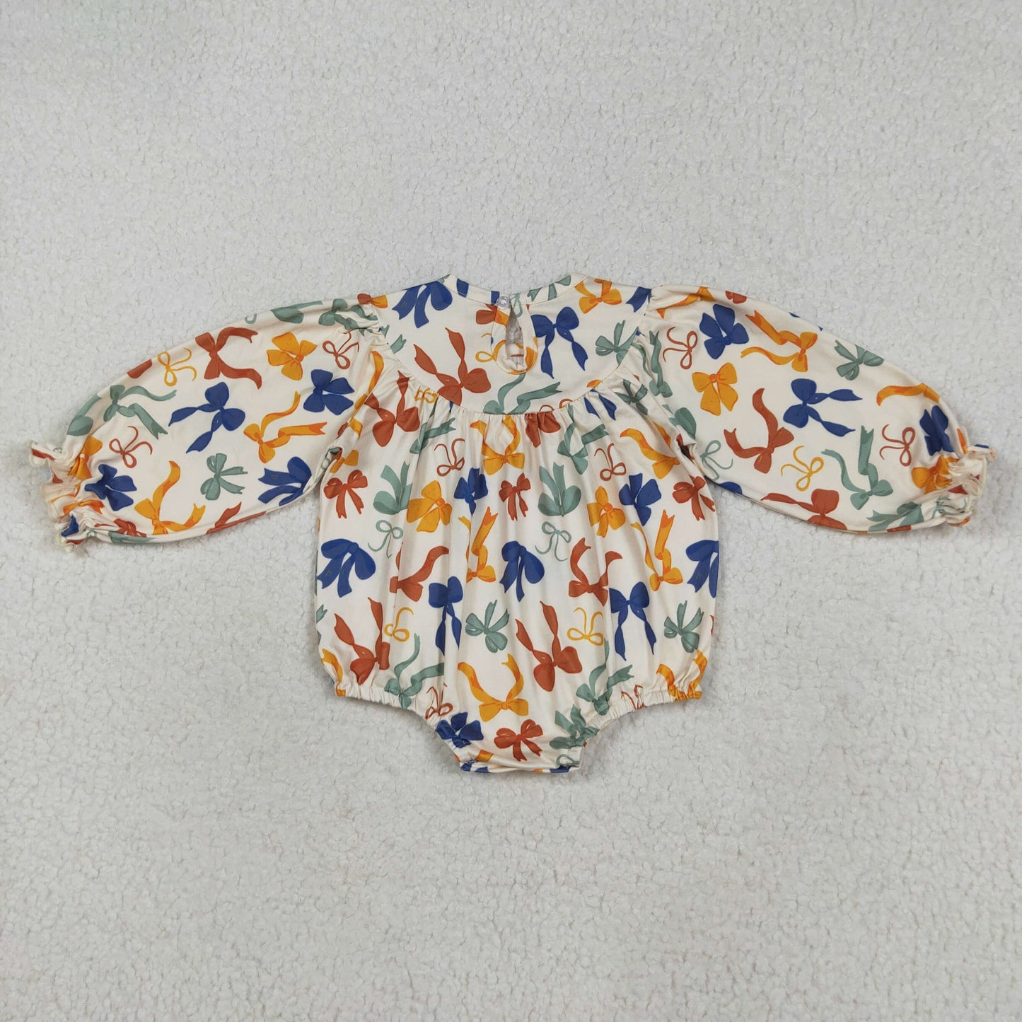 LR2257 smocked bow Thankful girl romper 202507 RTS