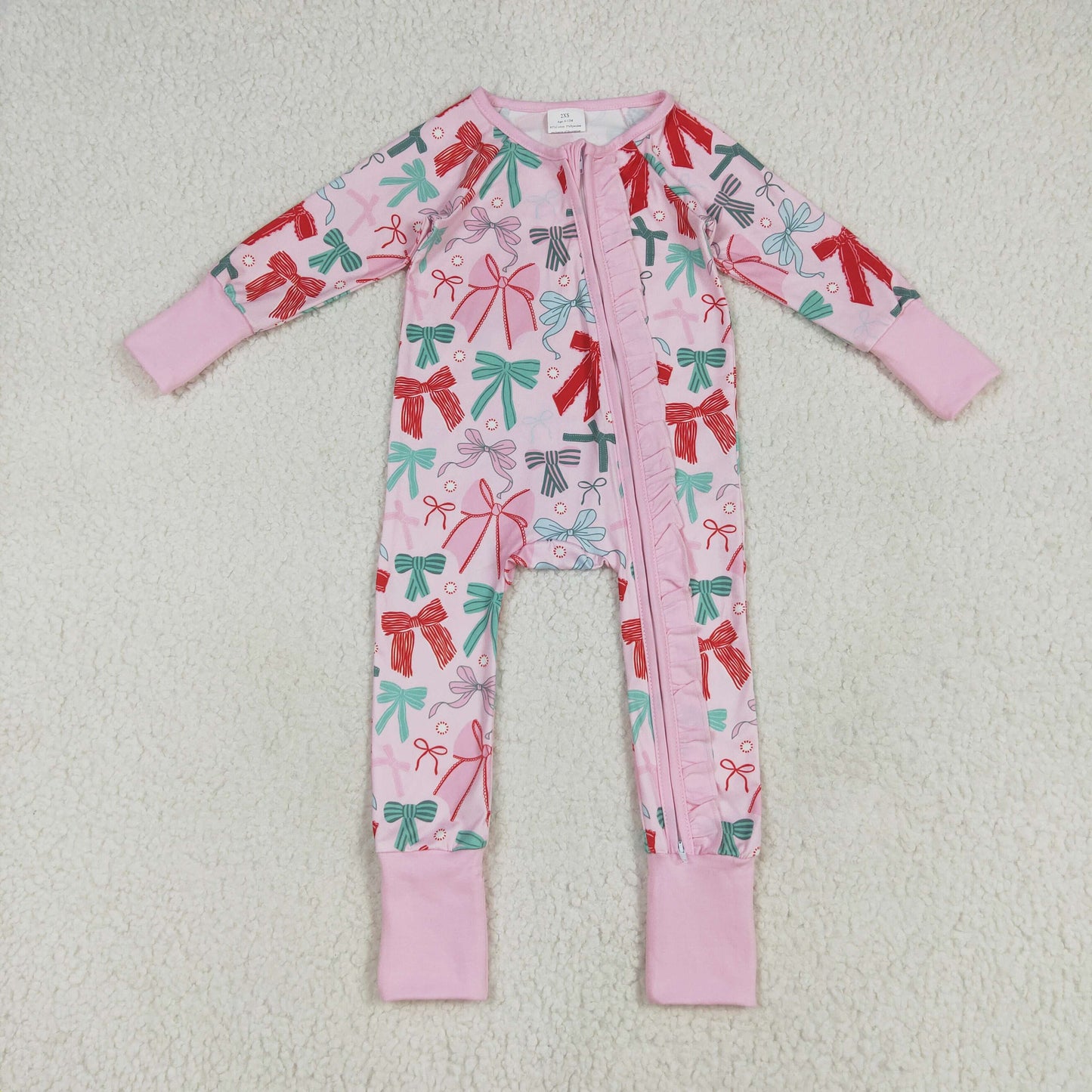 LR2266 bow girl summer romper 202507 RTS