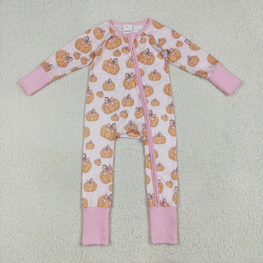 LR2271  pumpkin girl boy summer romper 202507 RTS