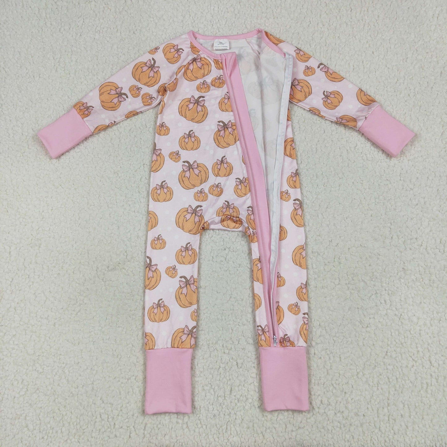 LR2271 pumpkin girl boy summer romper 202507 RTS