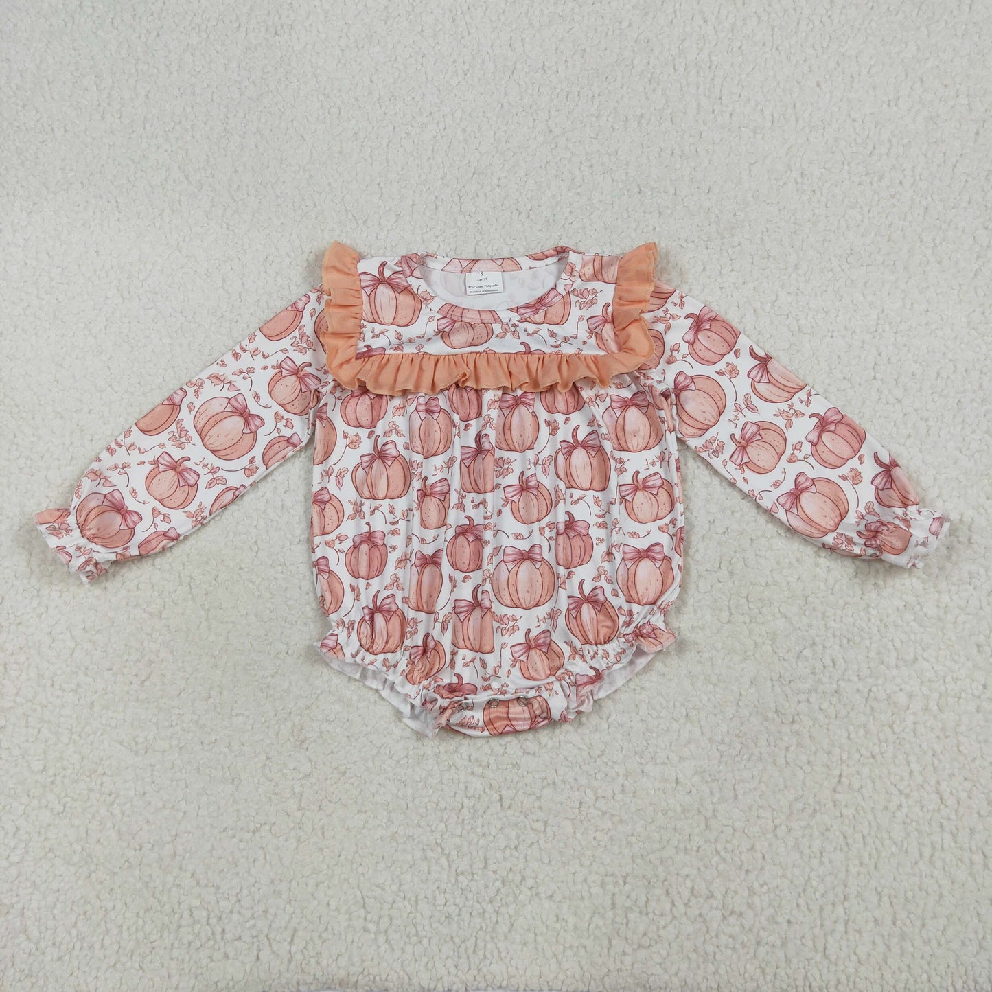 LR2295 pumpkin girl boy summer romper 202507f RTS