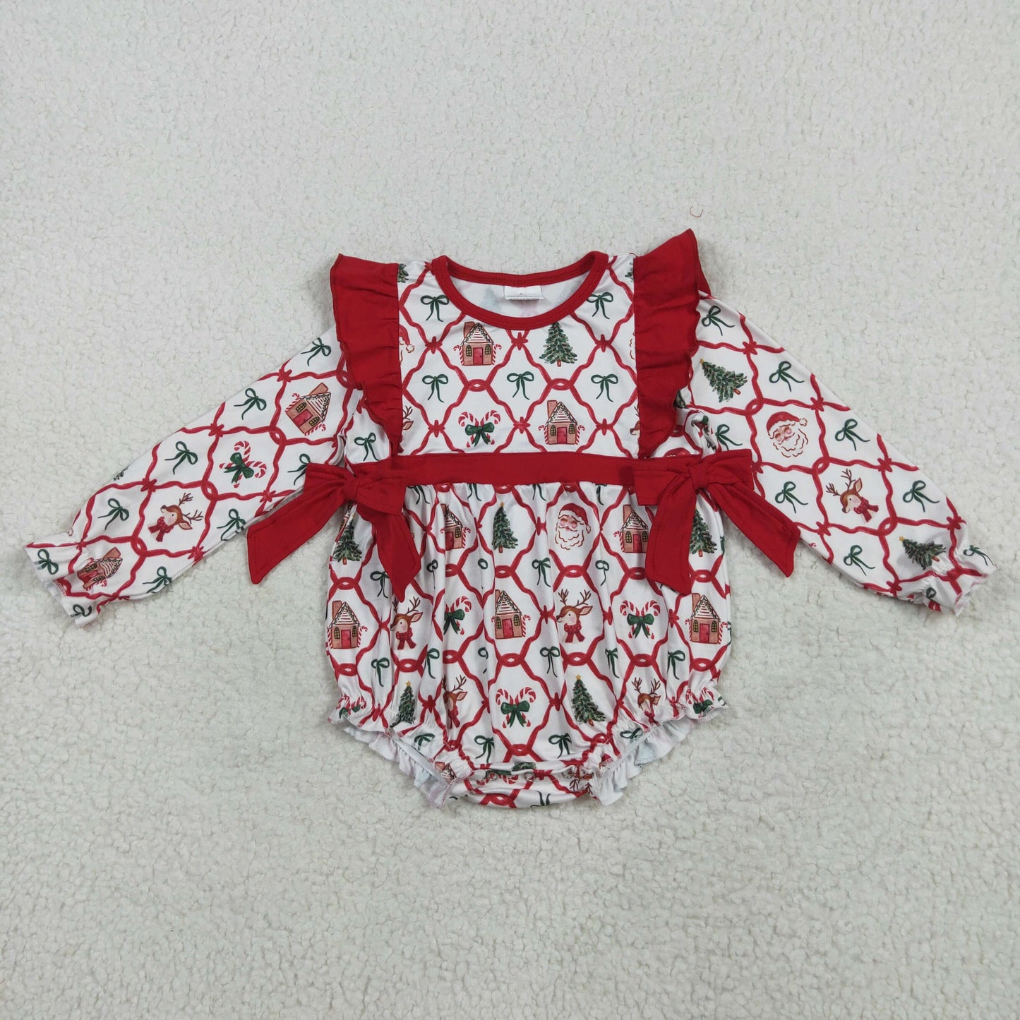 LR2352 Christmas tree Santa girl boy summer romper 202507 RTS