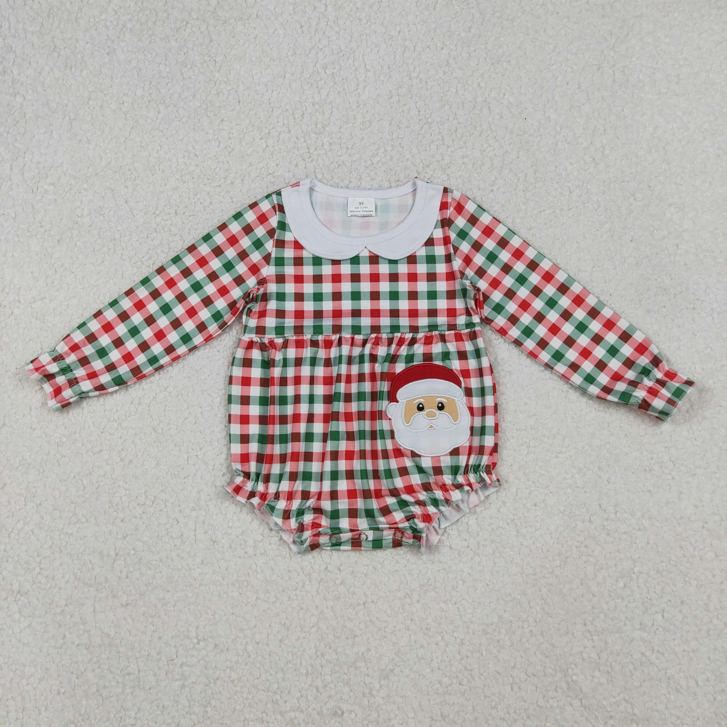 LR2357 Embroidery Christmas tree Santa girl boy summer romper 202507 RTS