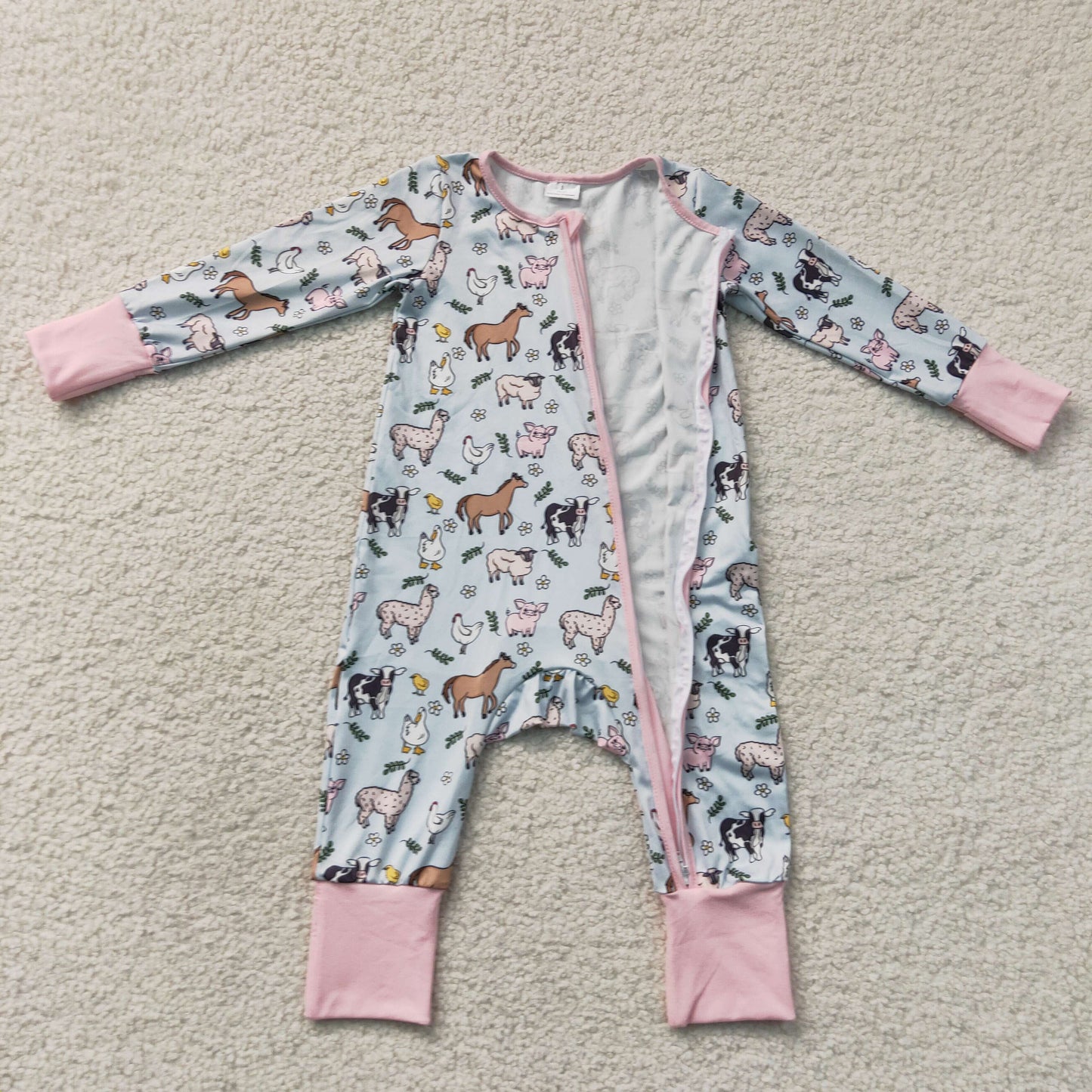 LR2567 cow farm girl summer romper 202508 RTS