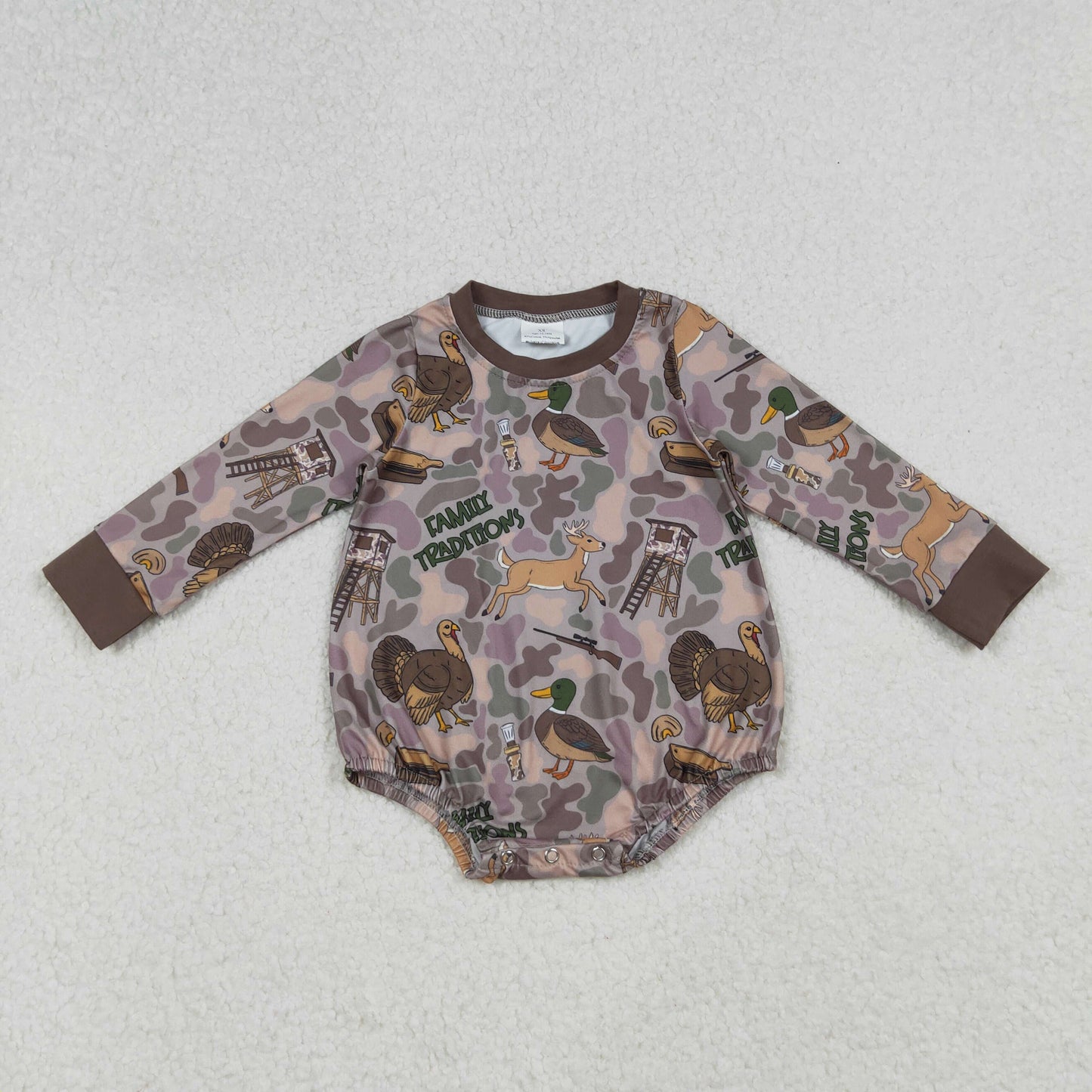 LR2440 deer duck camo western kids boy romper 202509 RTS
