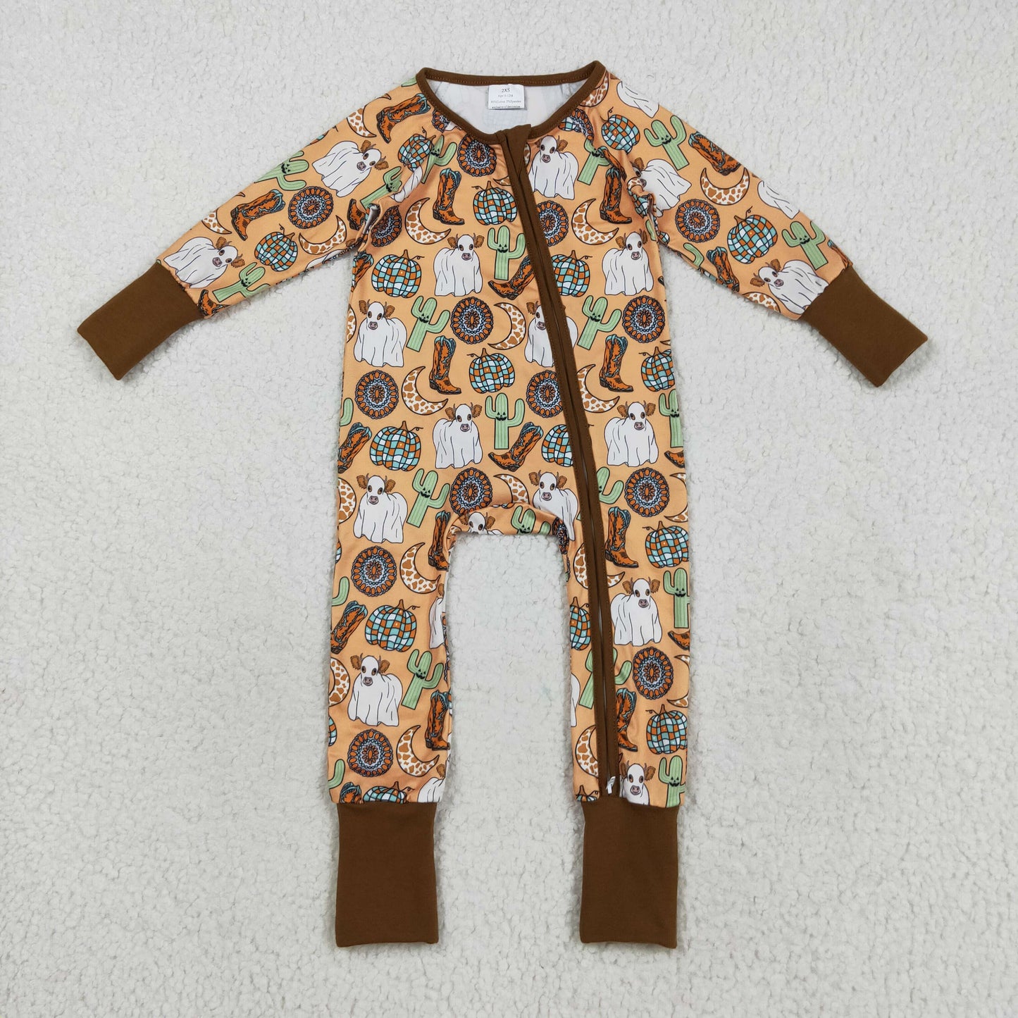 LR2463 boots cow Halloween boy summer romper 202508 RTS