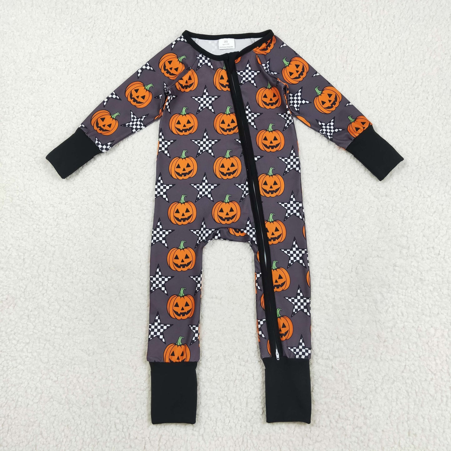 LR2464 pumpkin Halloween girl summer romper 202508 RTS