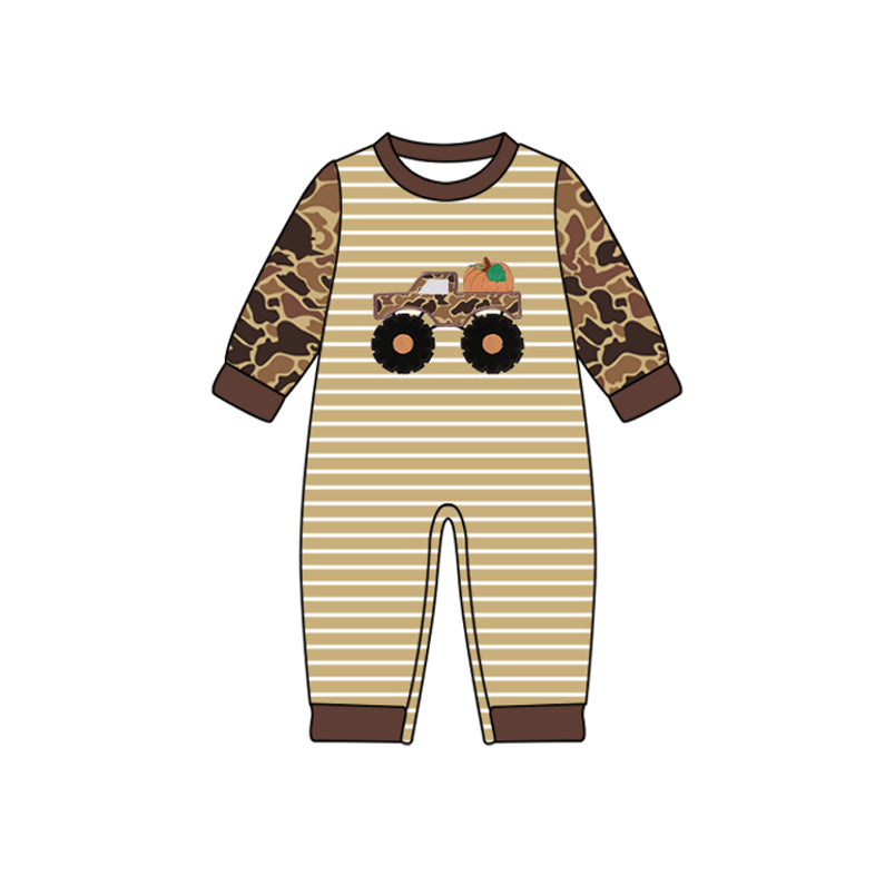 LR2491 camo pumpkin Halloween girl summer romper 202507 preorder