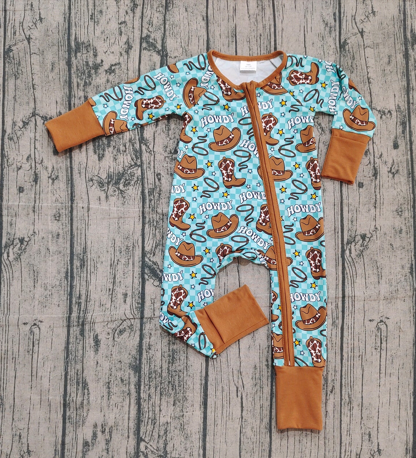 LR2517 howdy boy summer romper 202509 RTS