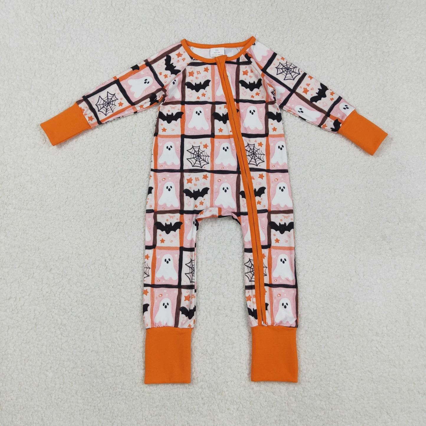 LR2539 Boo bat Halloween girl summer romper 202508 RTS