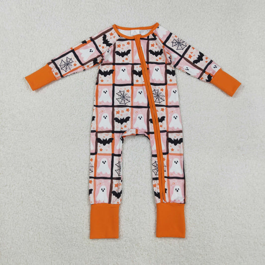 LR2539 Boo bat Halloween girl summer romper 202508 RTS