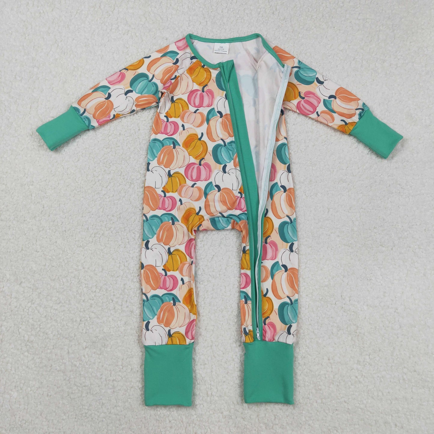 LR2552 PUMPKIN Halloween girl summer romper 202508 RTS