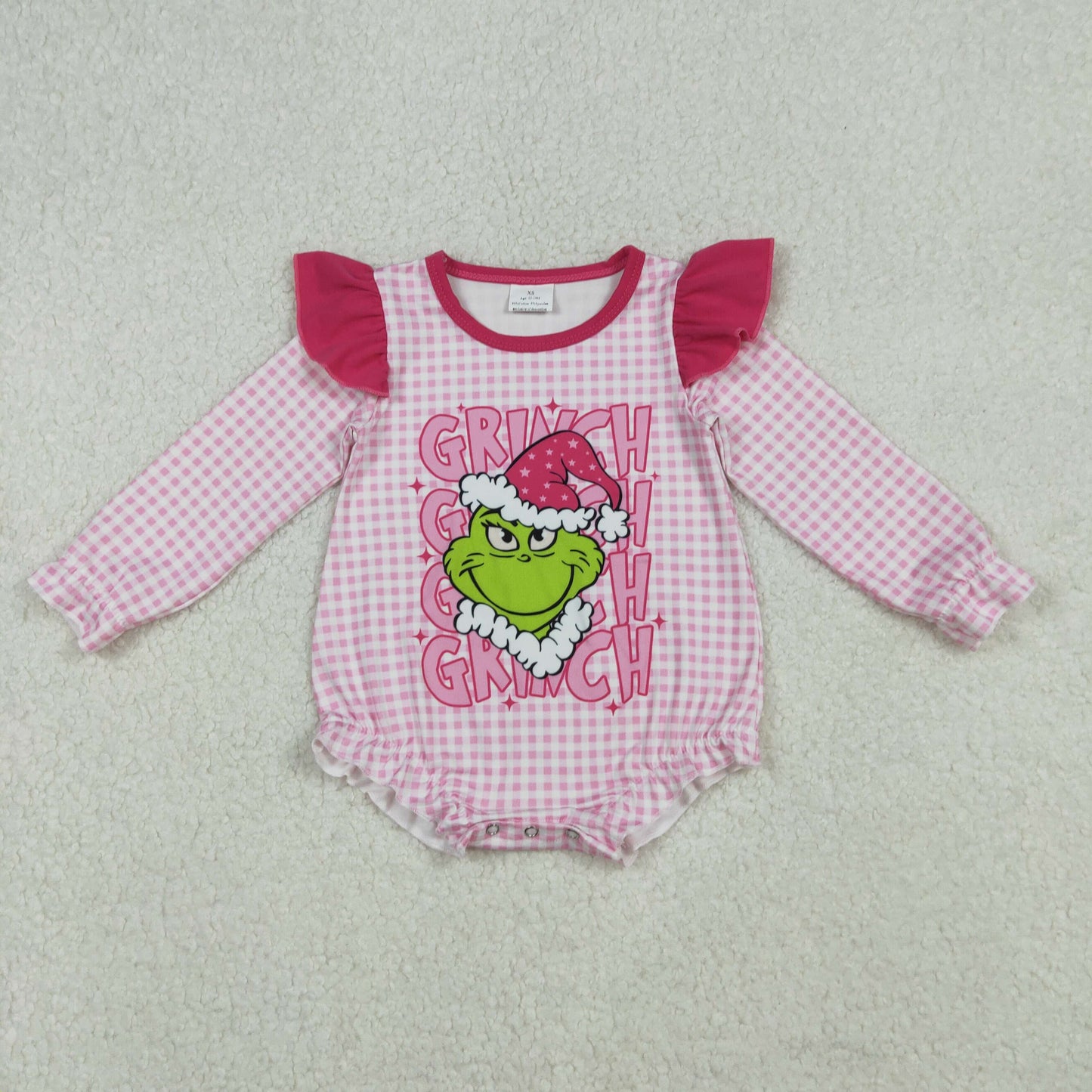 LR2554  Christmas Grinch girl  summer romper 202509 RTS