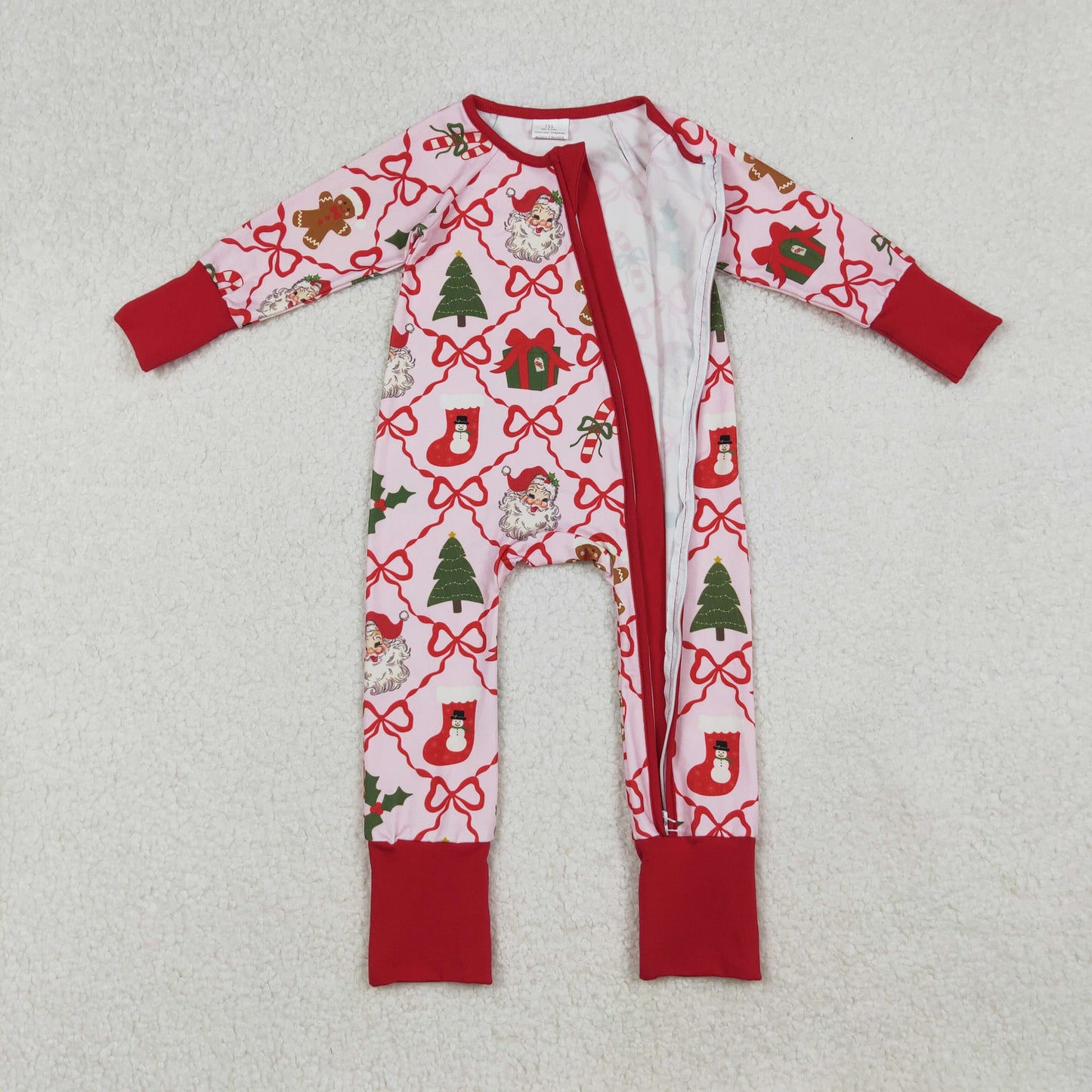 LR2632 Christmas Santa gingerbread boy summer romper 202509 RTS