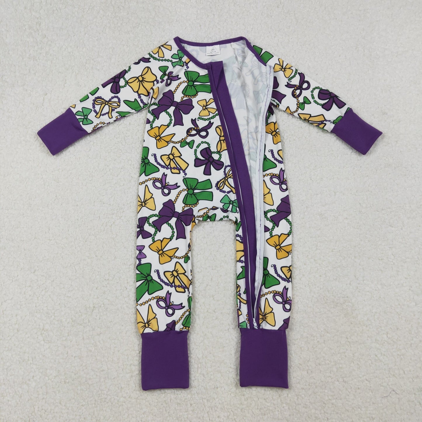 LR2678 Mardi GRAS girl romper 202510 RTS