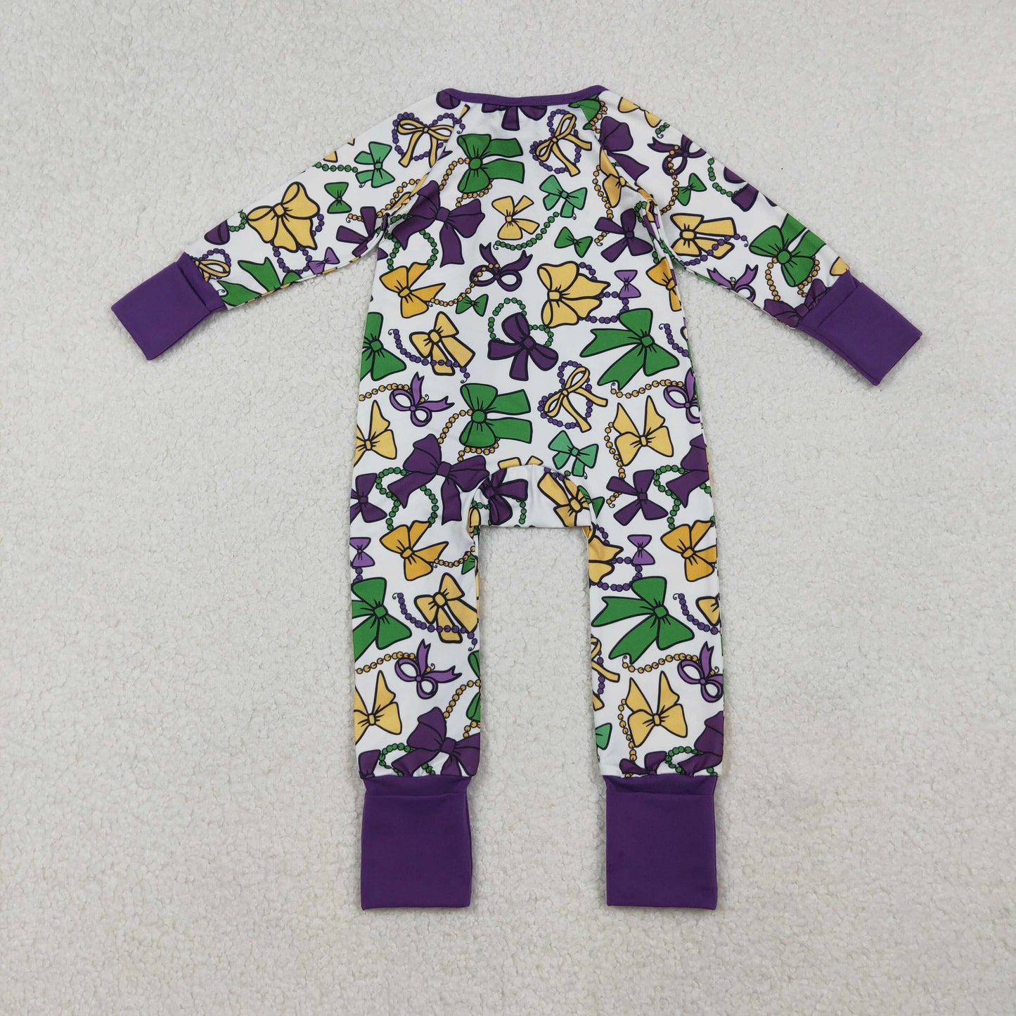 LR2678 Mardi GRAS girl romper 202510 RTS