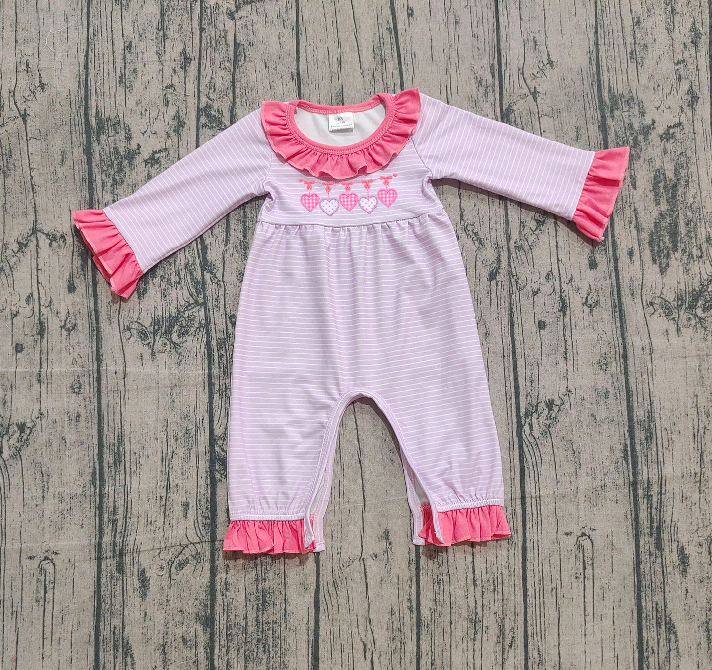LR2706 Embroidery love bow girl summer romper 202509 preorder