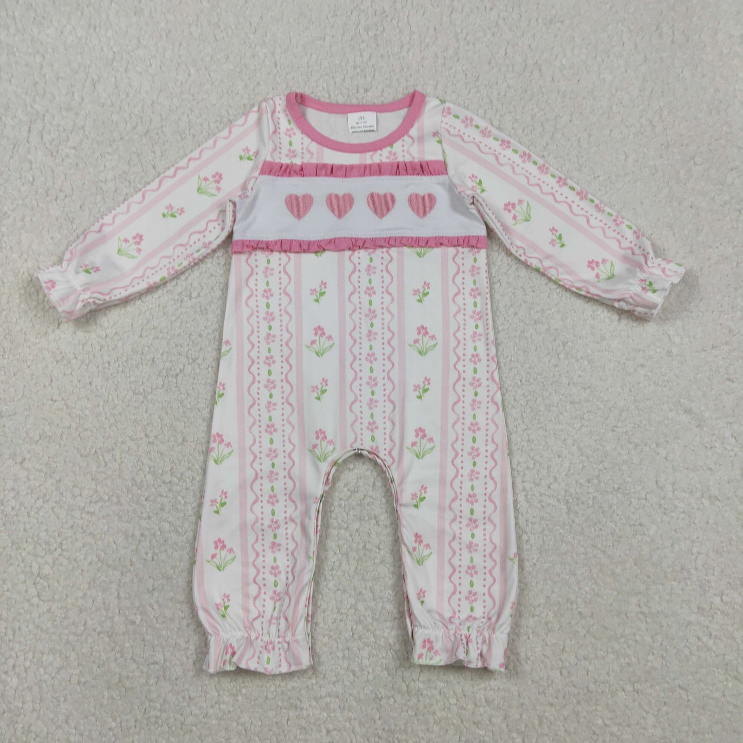 LR2714 embroidery Valentine's Day girl summer romper 202511 RTS
