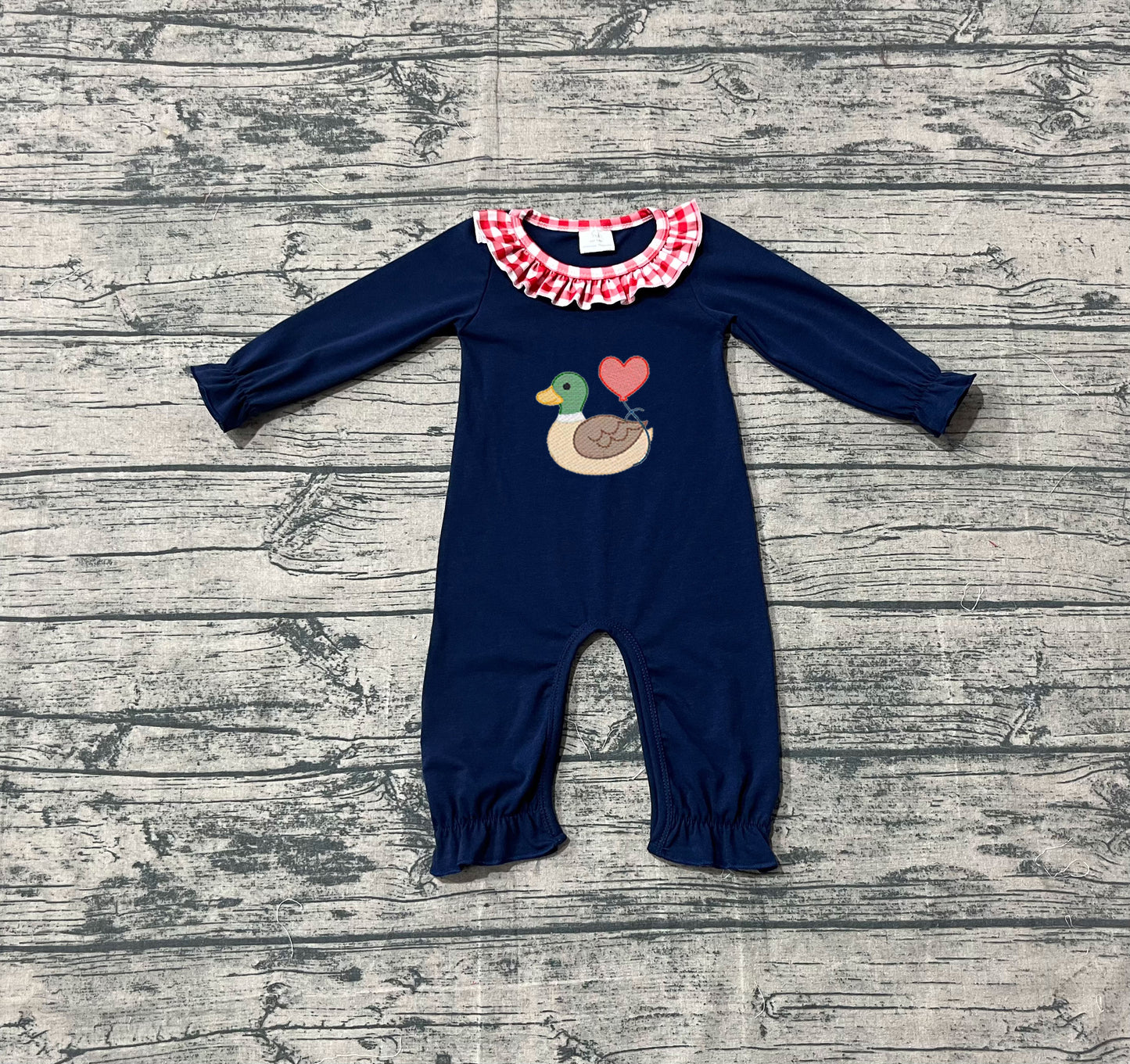 LR2720 duck love Embroidery love bow girl summer romper 202509 preorder