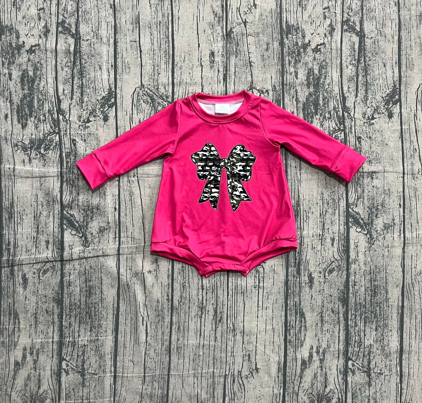 LR2776 bow hot pink western girl romper 202510 preorder sibling