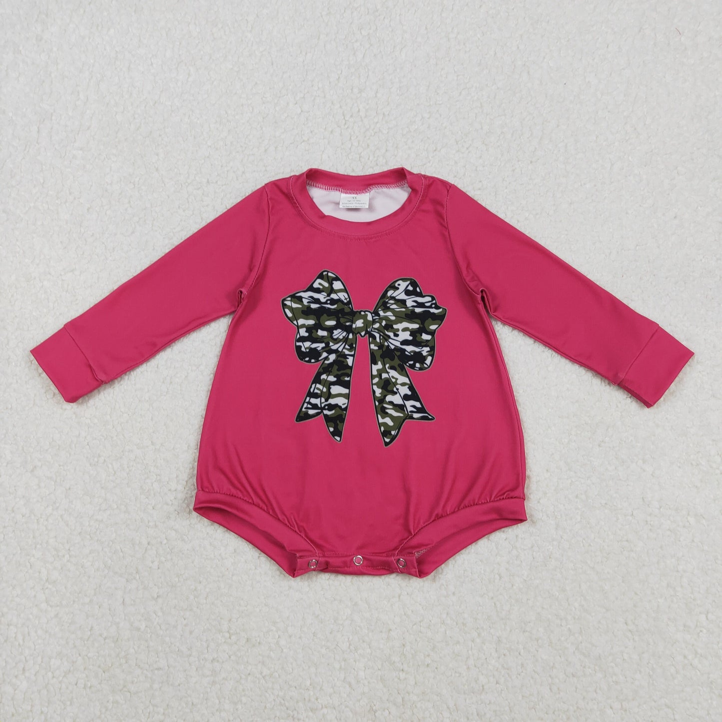 LR2776 bow hot pink western girl romper 202511 RTS sibling