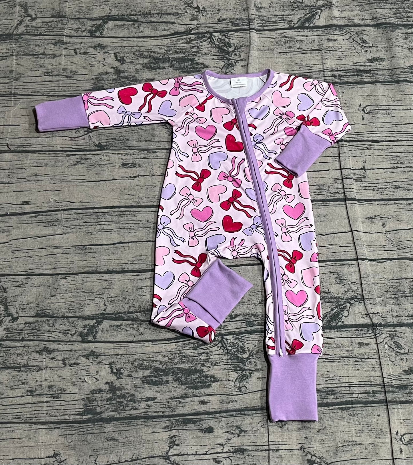 LR2883 BOW love girl romper 202511 preorder