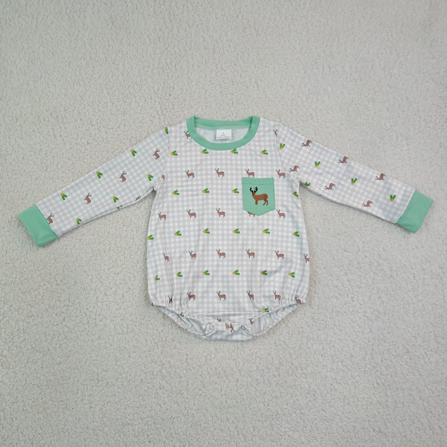 LR3003 embroidery deer girl summer romper 202608 RTS