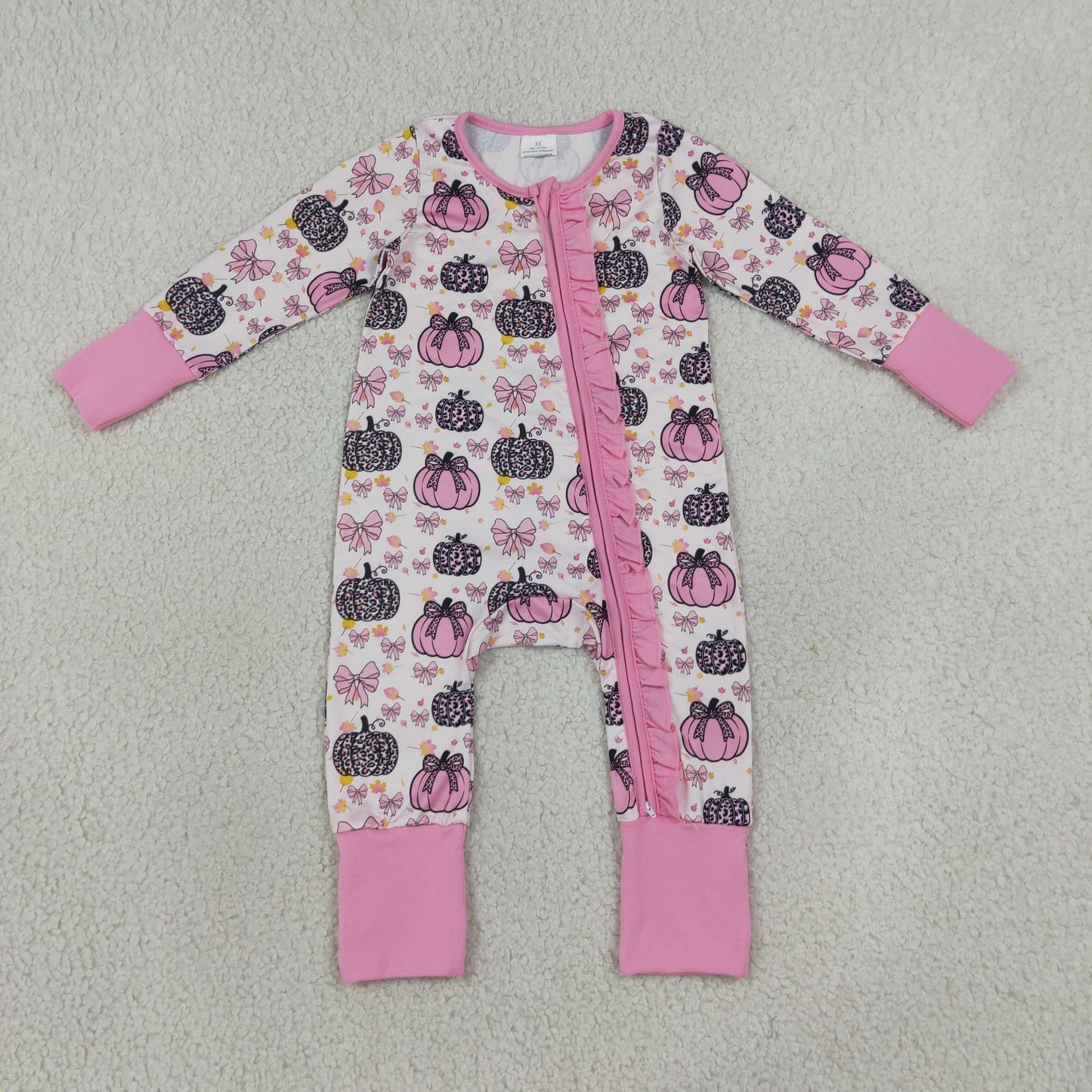 LR3061 pumpkin pink girl romper 202508 RTS
