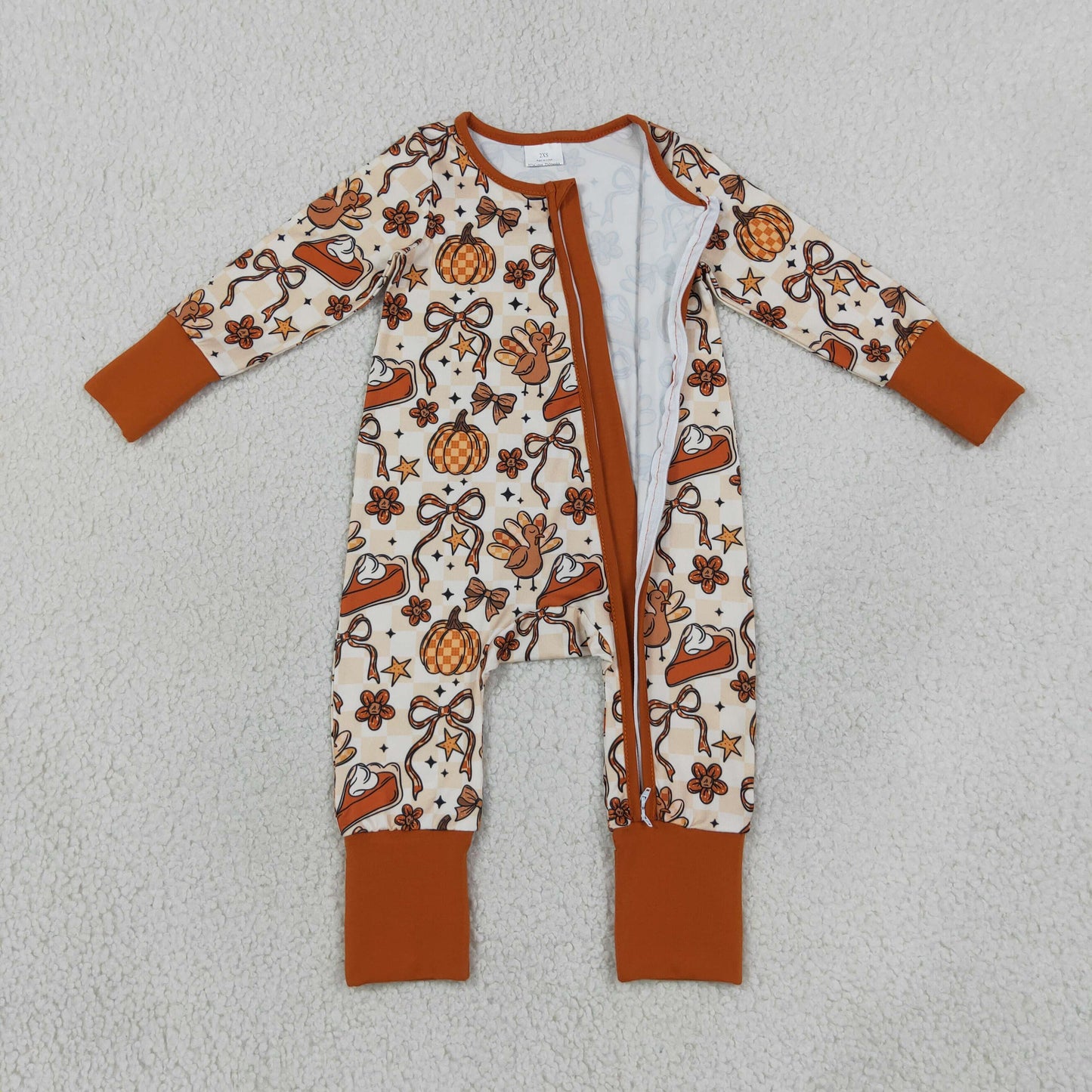 LR3119 Halloween bow pumpkin boy romper 202608 RTS