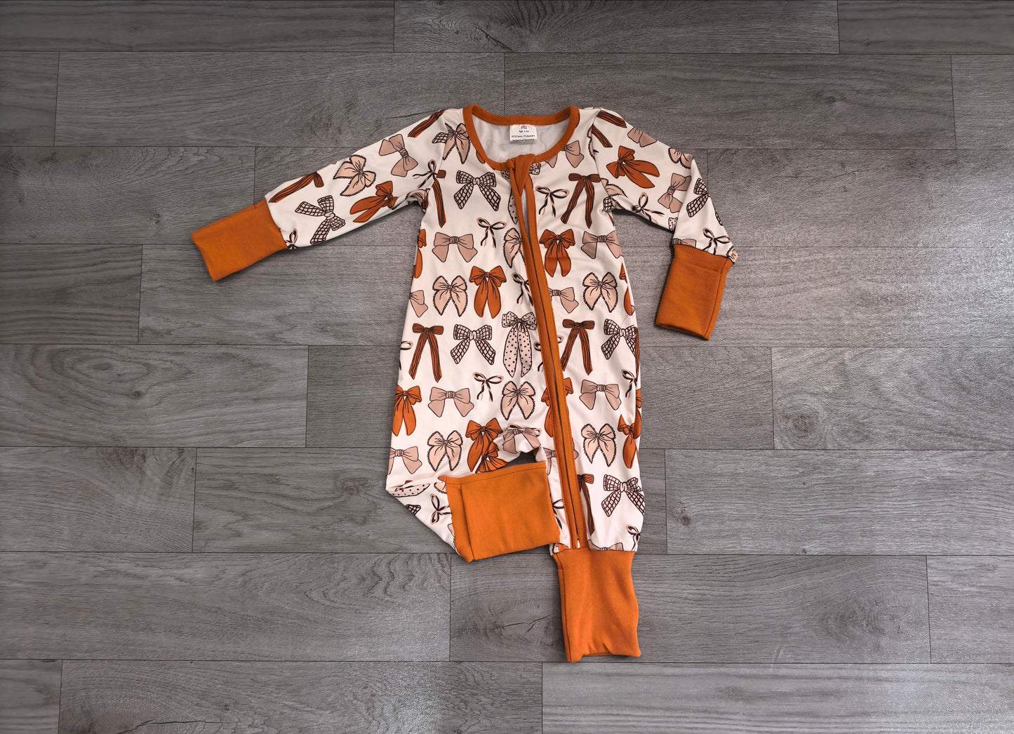 LR3158 fall bow pumpkin boy romper 202608 preorder