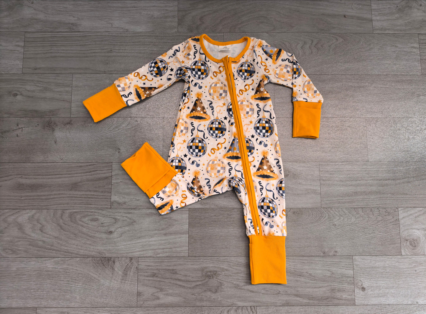 RTS LR3212 Fall Element Print Zip Up Long Sleeve Baby Romper 202608