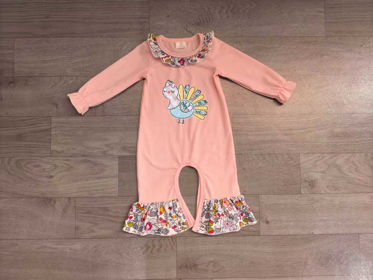 RTS LR3216 Unicorn Embroidery Ruffle Collar Long Sleeve Baby Ruffle Romper 202608