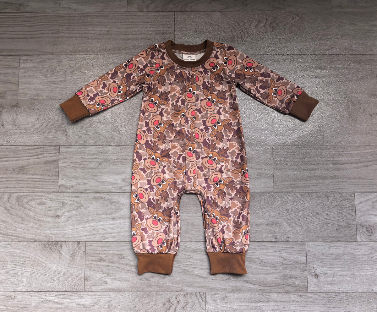Sample-Real Pics LR3253 Baby Girl Clothes Vintage Floral Allover Print Long Sleeve Cuff Trim Romper Jumpsuit