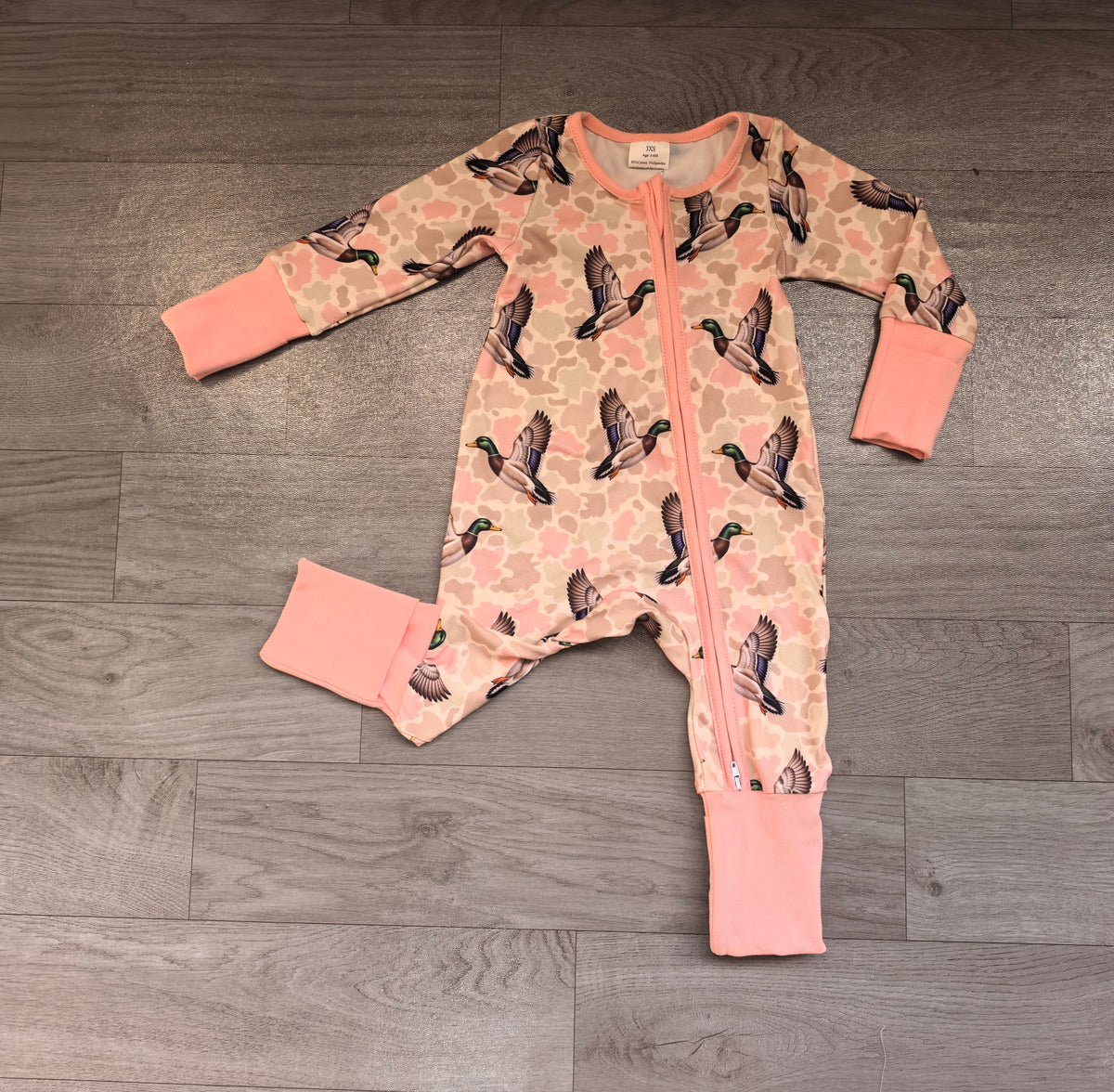 Sample-Real Pics LR3367 Baby Girl Clothes Leopard Print Long Sleeve Zipper Romper