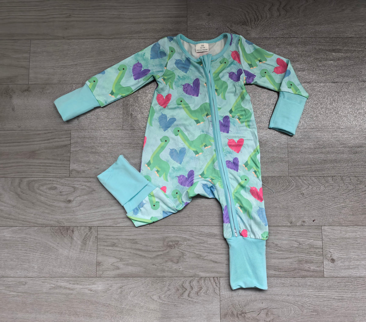 Sample-Real Pics LR3377 Baby Girl Clothes Colorful Butterfly Floral Allover Print Long Sleeve Footed Romper
