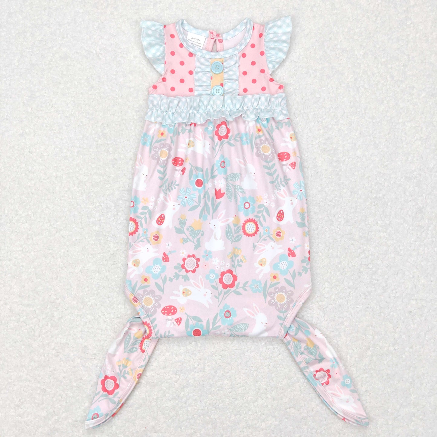 NB0033 RTS baby born gown western Easter rabbit short sleeve romper RTS