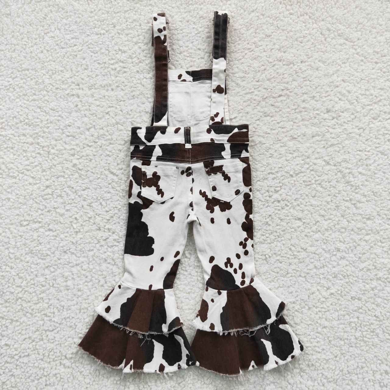P0084 western cow denim jeans suspender button bell bottom RTS Free shipping order $100+