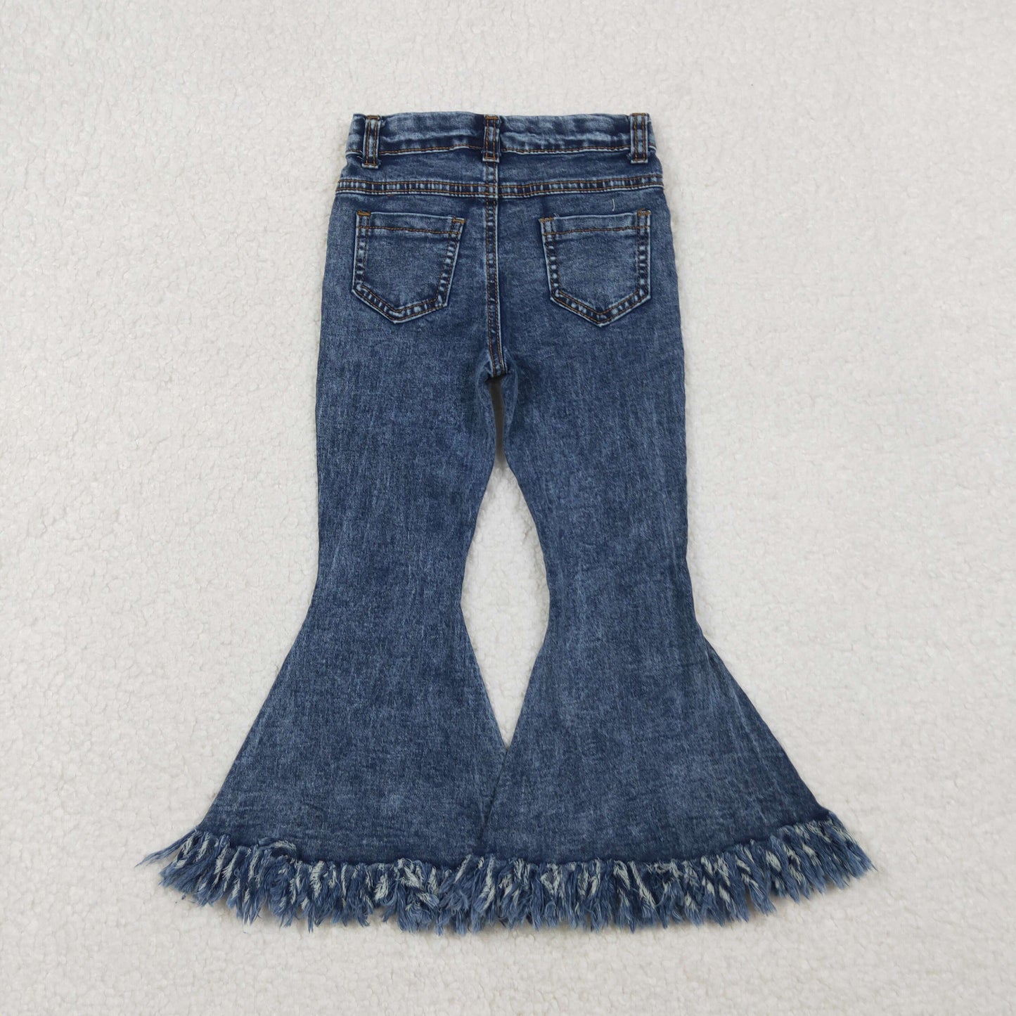 P0132 blue star bell bottom bleaching girl denim jeans 202510 RTS