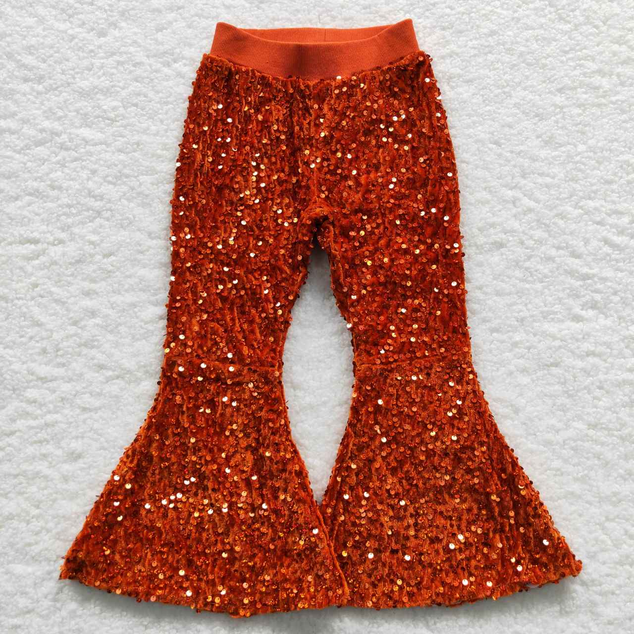 P0147 girl bell bottom red sequin long pants RTS RTS Free shipping order $100+