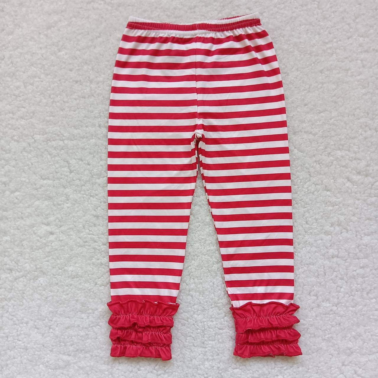 P0176 pink ruffle stripe icing legging pant RTS