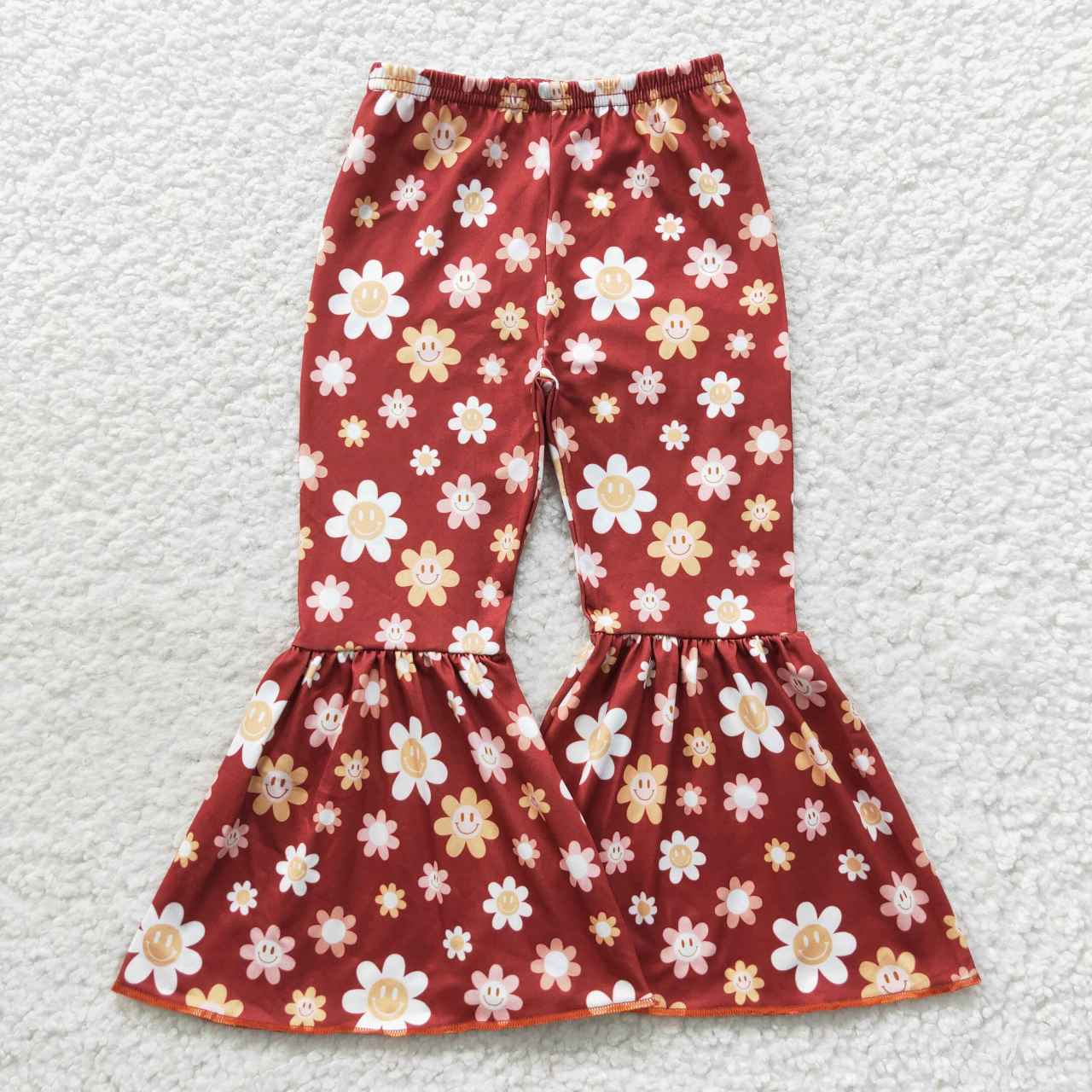 P0206 flowers girl bell bottom long girl pants 20230725 RTS