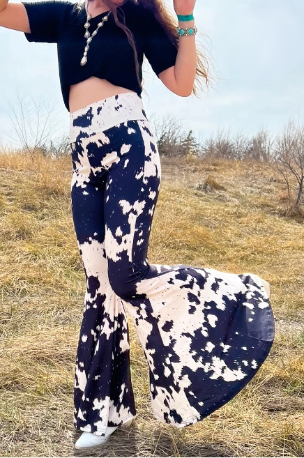P0208 adult women long pants bell bottom cow silk milk 20230624 preorder