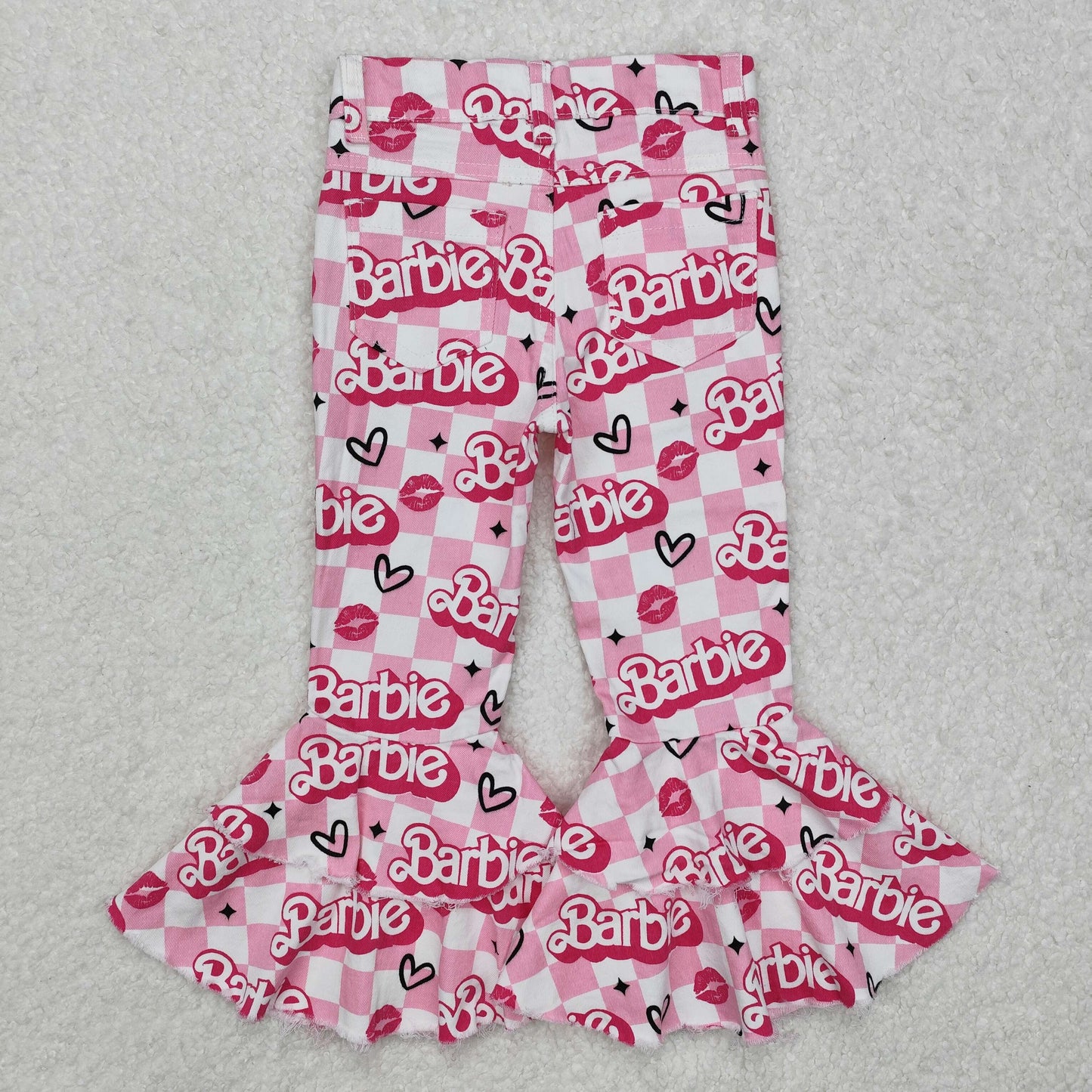 P0294 western cartoon barbe ripped jeans kids denim jeans bell pants RTS 202501 RTS
