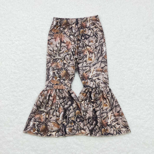 P0309 western leaves camo girl bell bottom pants RTS Free shipping order $100+